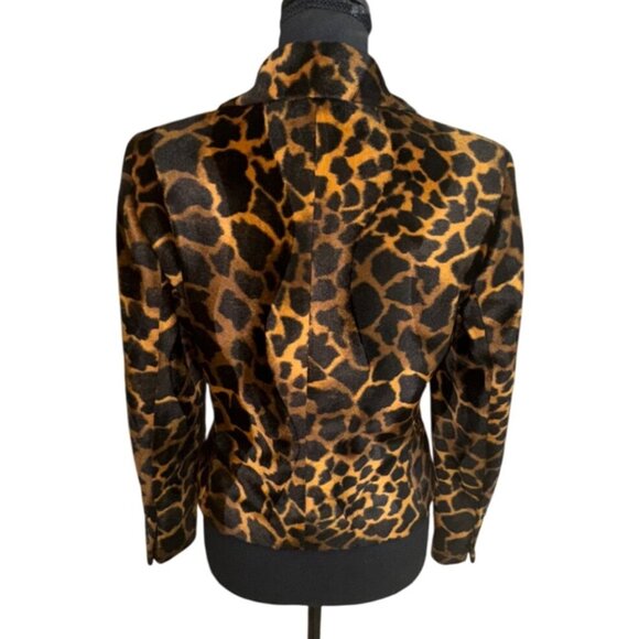 Vintage Harve Benard Leopard Print Short Blazer Jacket 8P Mob Wife City Glam - Picture 2 of 7